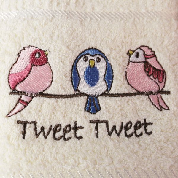 Kitchen Tea Towel Tweet Tweet- Cream